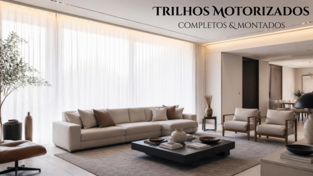 Trilhos motorizados para cortinas
