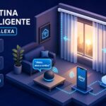 Cortina motorizada integrada com Alexa em quarto inteligente